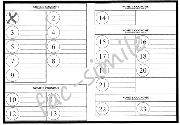 fac simile scheda elezione 