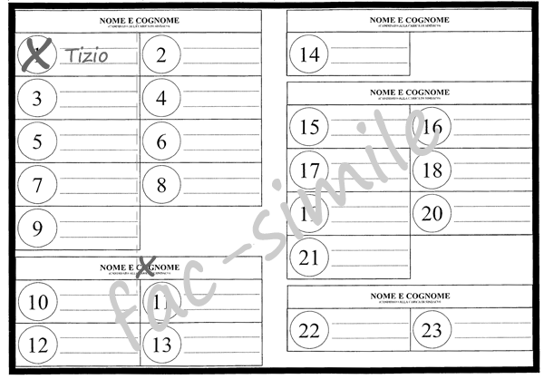 fac simile scheda elezione 