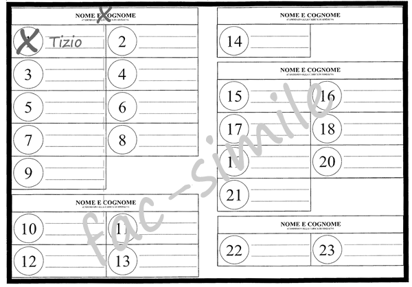 fac simile scheda elezione 