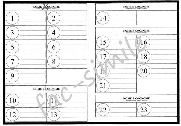 fac simile scheda elezione 